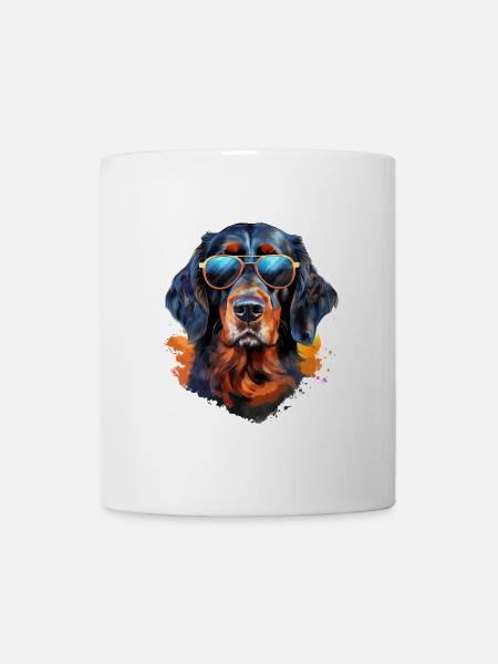 Gordon Setter mit Sonnenbrille - Tasse - Weiß