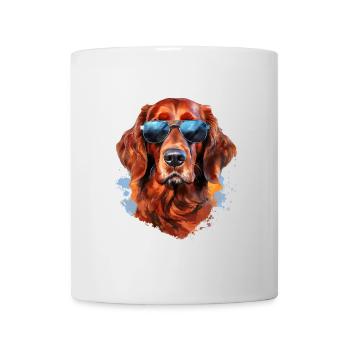 Irish Setter mit Sonnebrille - Tasse - Weiß - Vorne