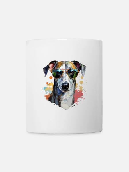 Greyhound mit Sonnenbrille - Tasse - Weiß