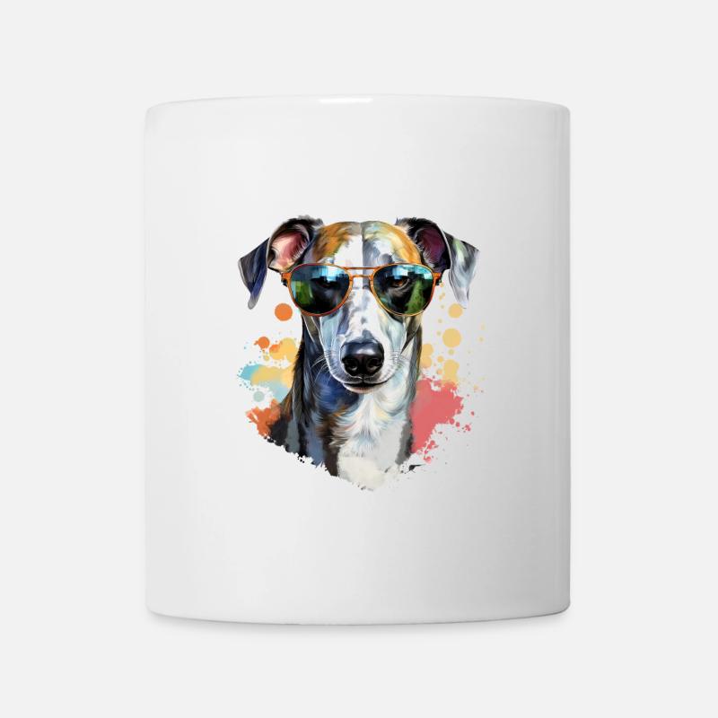 Greyhound mit Sonnenbrille - Tasse - Weiß