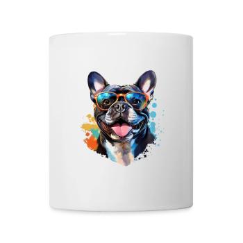 Frenchie with sunglasses - Mug - white - Front