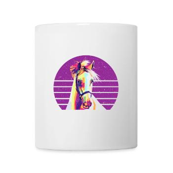 Polygon Pferd Motiv Pferdemotiv Retro Vintage - Tasse - Weiß - Vorne