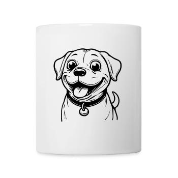 Image of the head of a cheerful dog - Mug - white - Front