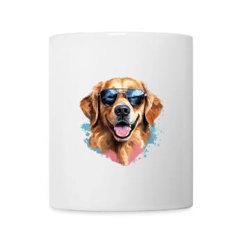 Golden Retriever avec lunettes de soleil - Mug blanc - blanc - Devant