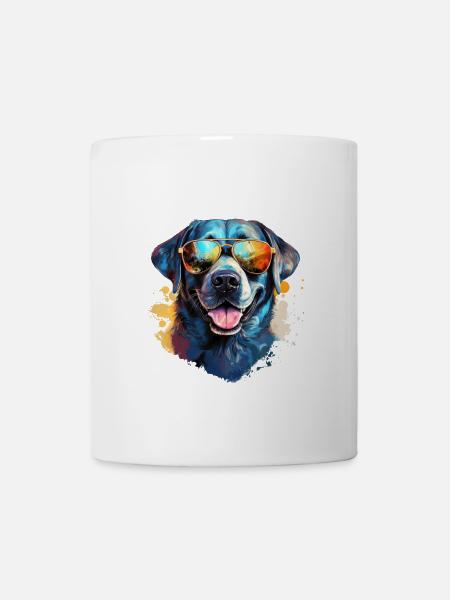 Labrador mit Sonnenbrille - Tasse - Weiß