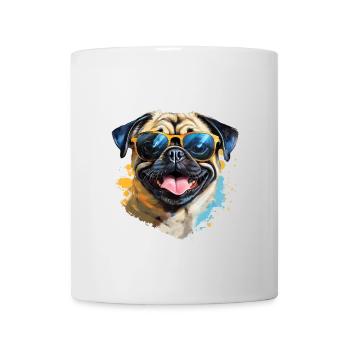 Pug with sunglasses - Mug - white - Front