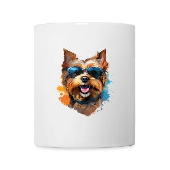 Yorkie with sunglasses - Mug - white - Front