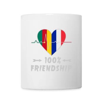 100 % amitié entre le Cameroun et la France - Mug blanc - blanc - Devant