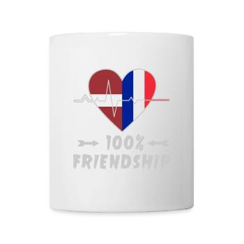 Latvia and France 100% friendship - Mug - white - Front