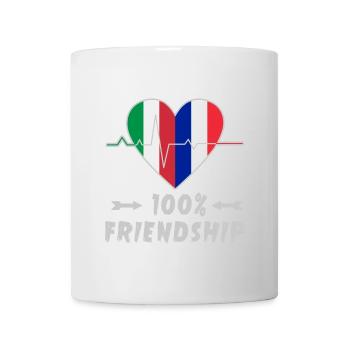 Italy and France 100% friendship - Mug - white - Front