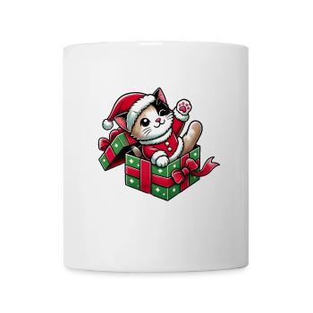 Cat Meowy Christmas High Five 2 1 - Mug - white - Front