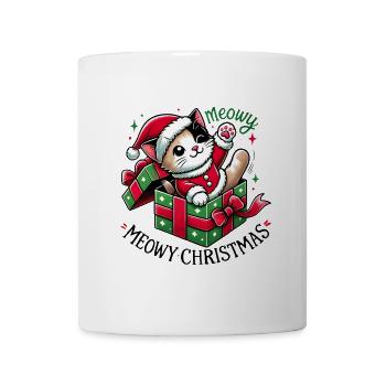 Cat Meowy Christmas High Five 2 2 - Mug - white - Front