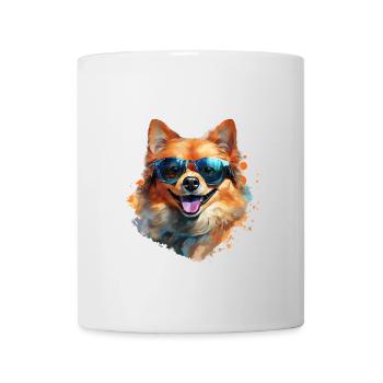 Pomeranian with sunglasses - Mug - white - Front
