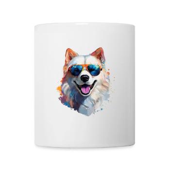 Samoyed with sunglasses - Mug - white - Front