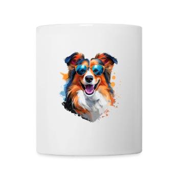 Sheltie with sunglasses - Mug - white - Front