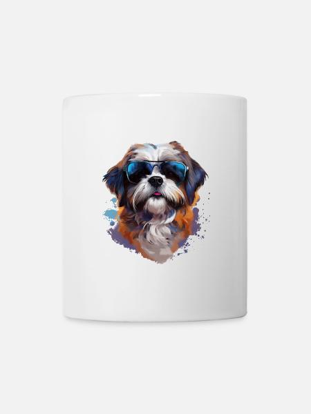 Shi Tsu mit Sonnenbrille - Tasse - Weiß