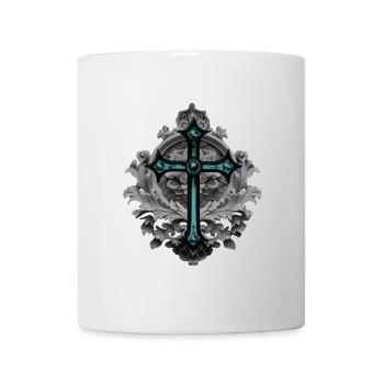 Grabstein-Ornament, Kreuze, gothic design - Tasse - Weiß - Vorne