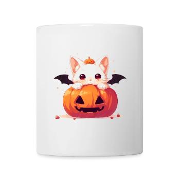 Süße Halloween Katze - Tasse - Weiß - Vorne