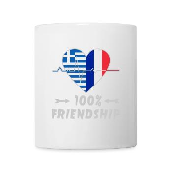 100 % amitié entre la Grèce et la France - Mug blanc - blanc - Devant