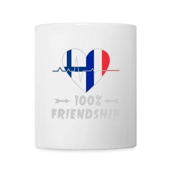 Finnland und Frankreich 100% Freundschaft - Tasse - Weiß - Vorne