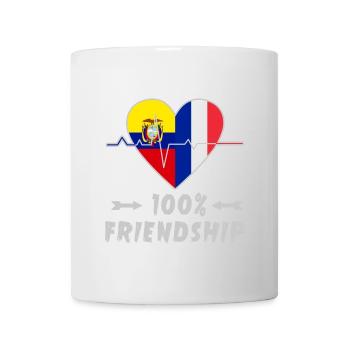 Ecuador und Frankreich 100% Freundschaft - Tasse - Weiß - Vorne