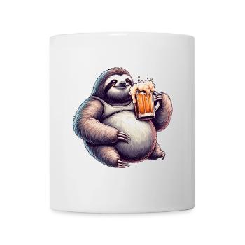 Dad Bod Bierbauch Bier Faultier Geschenk - Tasse - Weiß - Vorne