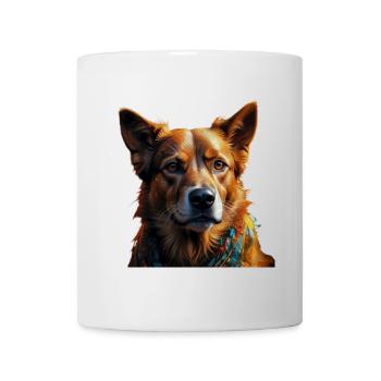 Buntes Hundeporträt Schal - Tasse - Weiß - Vorne
