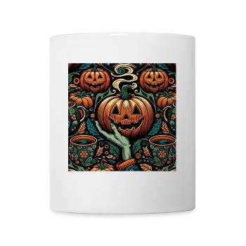 Drôle de motif de citrouille d’Halloween - Mug blanc - blanc - Devant