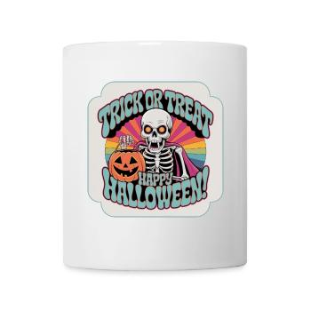 Creepy Skeleton Trick or Treat Happy Halloween - Mug - white - Front