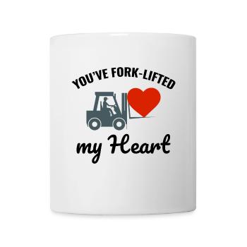 Gabelstaplerfahrer Fahrer Valentinstag Lustig - Tasse - Weiß - Vorne