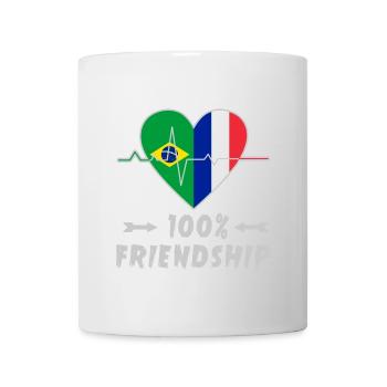 Le Brésil et la France, une amitié à 100 % - Mug blanc - blanc - Devant