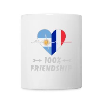 100 % amitié entre l'Argentine et la France - Mug blanc - blanc - Devant