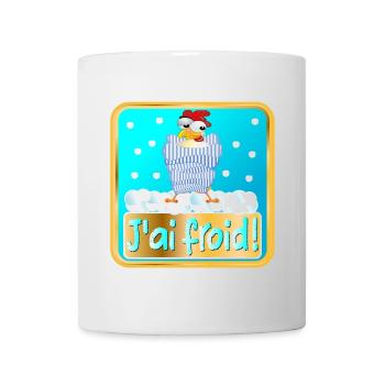 HIVER POULES POULETS - FROID - Mug blanc - blanc - Devant