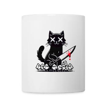 "Chat Noir Protecteur– T-Shirt Humour Noir" - Mug blanc - blanc - Devant