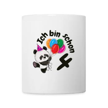4. Geburtstag Süßer Panda Pandabär Vier 4 Jahre - Tasse - Weiß - Vorne