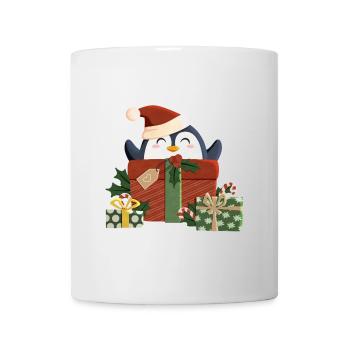 Le pingouin vous souhaite un joyeux Noël - Mug blanc - blanc - Devant