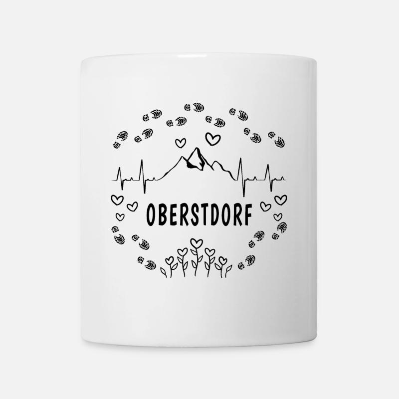 Oberstdorf Berge Blumen Wandern Liebe - Tasse - Weiß