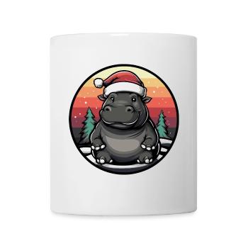 Nilpferd Weihnachten Christmas - Tasse - Weiß - Vorne