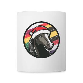 Pferd Weihnachten Christmas - Tasse - Weiß - Vorne