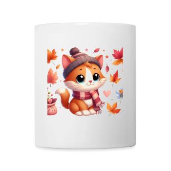chat automne4 - Mug blanc - blanc - Devant