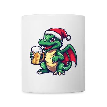 Drache Weihnachten Bier - Tasse - Weiß - Vorne