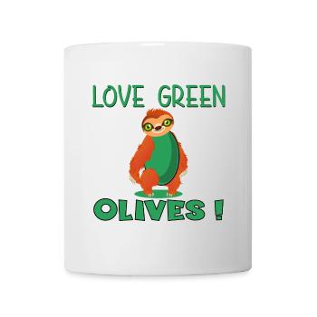 LOVE GREEN OLIVES - SLOTH ANIMAL - Mug - white - Front