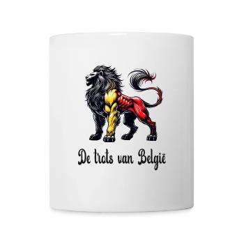 Motif du drapeau du lion de la Belgique - Mug blanc - blanc - Devant