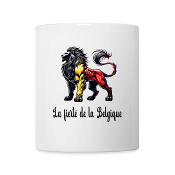 Motif du drapeau du lion de la Belgique - Mug blanc - blanc - Devant