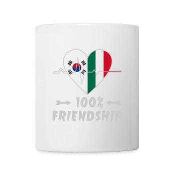 100 % amitié entre la Corée du Sud et l'Italie - Mug blanc - blanc - Devant