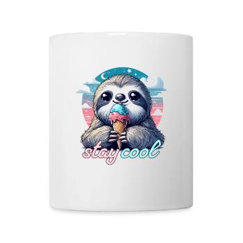 Stay Cool Cute Sloth with Cream Gift - Mug - white - Front
