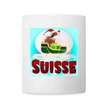 Chien Saint-Bernard Suisse Noël - Mug blanc - blanc - Devant