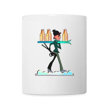 Apres-Ski Skifahrerin - BIER - Tasse - Weiß - Vorne