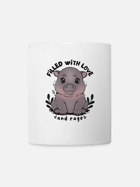 Hippo Filled with Love and Rage - Mug - white