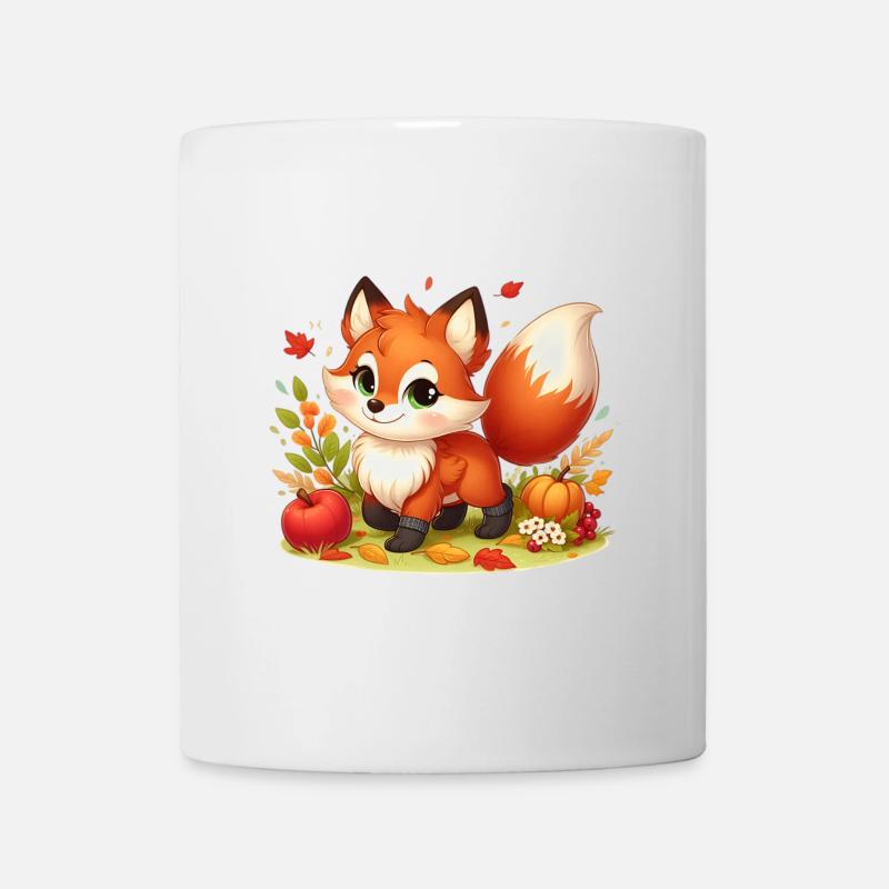 Fuchs Herbst - Tasse - Weiß